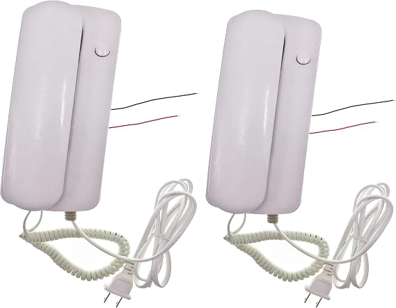 NEW Two Way Non Visual Wired Audio Intercom Doorphone (AC/DC Power, White)