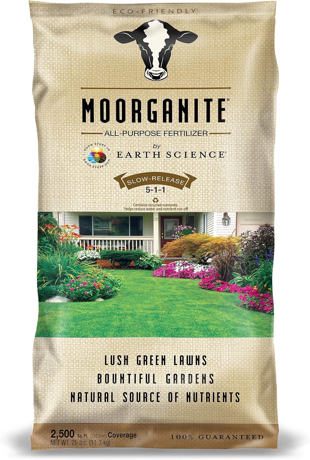 Earth Science Moorganite LawnGarden Fertilizer Plant Food, 2500sft Bag