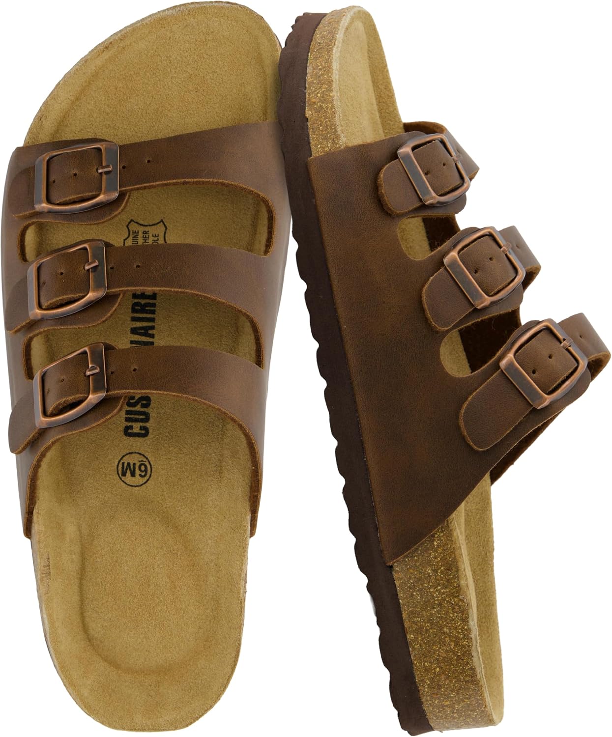CUSHIONAIRE Womens Lela Cork footbed Sandal with Comfort