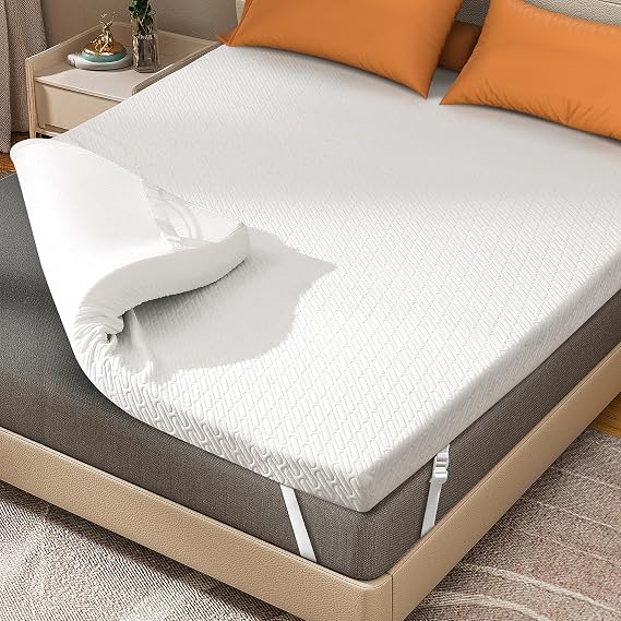 DOPEDIO 8CM Memory Foam Mattress Topper Super King Bed，Dual-Layer Firmnes