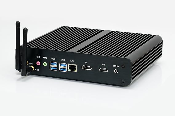 KINGDEL Fanless Mini PC, 4K HTPC with Intel i7 6th Gen. SKYLAKE CPU 16GB RAM, 128GB SSD, 4096x2304, DP, 4*USB 3.0, Card Reader,Metal Case, W-11 Pro