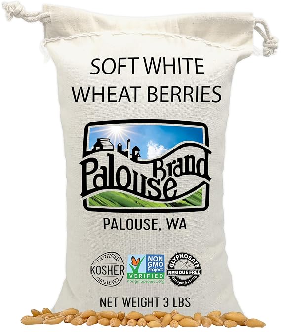 Palouse Brand Certified Glyphosate Free Soft White Wheat Berries | 3 lbs