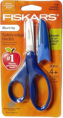 Fiskars Scissors Blunt-tip Safety-Edge Blades w Sheath Navy Blue