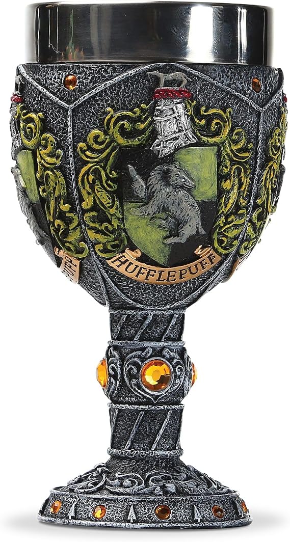 Enesco Wizarding World of Harry Potter Hufflepuff Decorative Goblet Figurine, 7.09 Inch, Multicolor