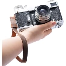 Hakiki Deri Kamera Bilekliği, Sağlam ve Dayanıklı Kamera Bilekliği, Tüm modeller ile Uyumlu, Canon Nikon Sony Fujifilm (Taba - Açık Kahverengi)