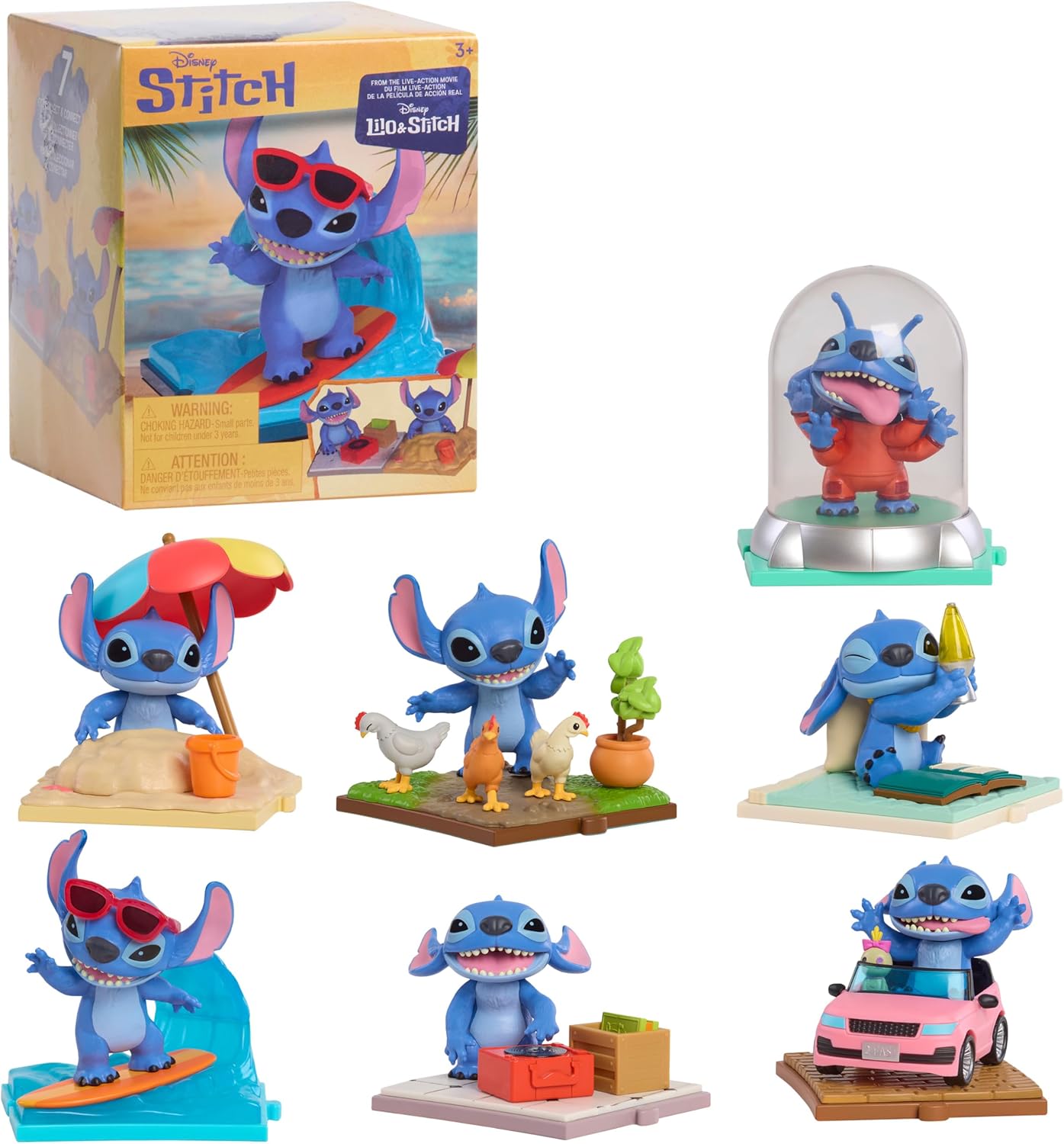 Just Play Disney Stitch Live Action Movie Time 7.62cm Collection Figures, Blind Box Collectible Toys, Home Decoration, Kids Toys Over 3 Years Old