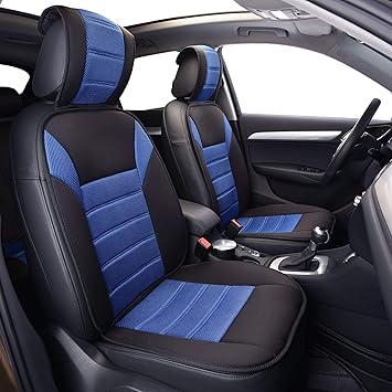 FH Group Car Seat Covers Front Set Premium 3D Air Mesh Automotive Seat Cushion - Universal Fit, Automotive Seat Covers, Car Seat Cushions, Airbag Compatible Car Seat Cover for SUV, Sedan, Van Blue