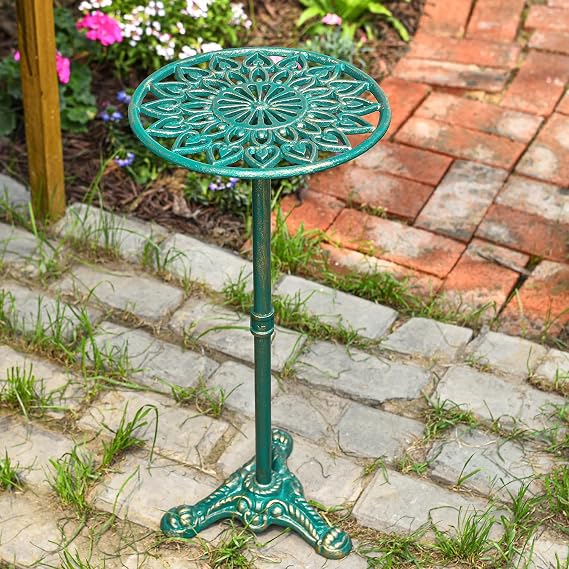 Sungmor Heavy Duty Cast Iron Potted Plant Stand, 24.2" Tall Metal Plant Stand, Vintage & Rustic Style Flower Stand Indoor Outdoor Garden Table, Decorative Flower Pot Holder for Balcony Patio | Vintage & Rustic Style Flower Stand Indoor Outdoor Garden Table, Decorative Flower Pot Holder for Balcony Patio
