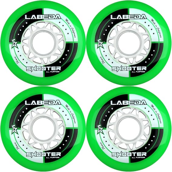 Labeda Wheels Inline Roller Hockey Shooter All Purpose Green 80mm 83A x4