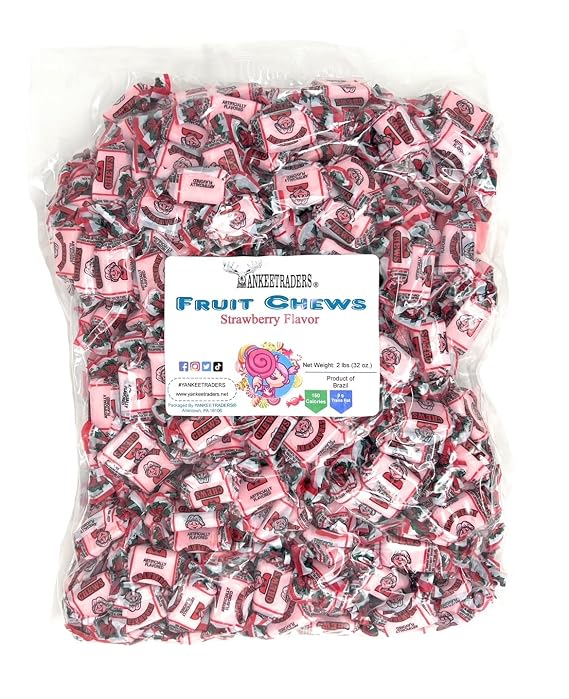 Strawberry Flavored Fruit Chews, 2 Pounds Bulk