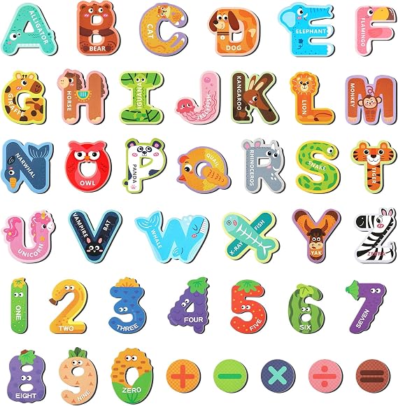 Magnetic Letters & Numbers, Animal Alphabet ABC Magnets for Fridge Toddlers