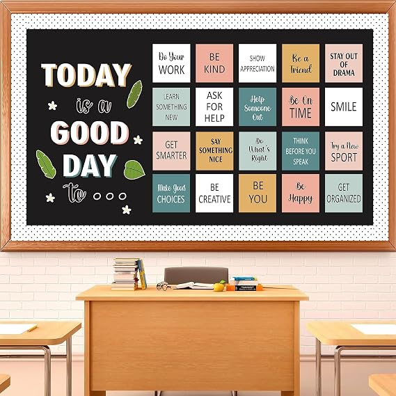 59Pcs Motivational Bulletin Board Decorations Set, Today is A Good Day Classroom Bulletin Boards Decor, Boho Inspirational Bulletin Borders for Classroom Elementary Back to School Office Wall Door