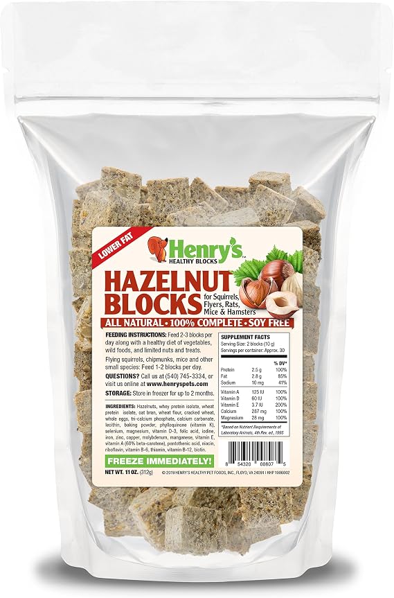 Henry's Hazelnut Blocks for Squirrels, Flyers, Rats and Mice,