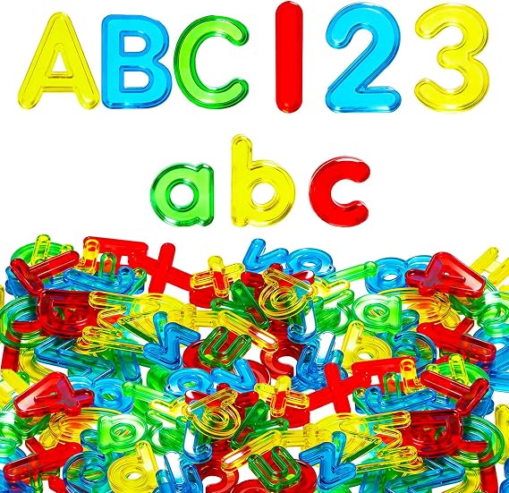 Bbiamsleep 134PCS Plastic Letters and Numbers Light Table Manipulatives