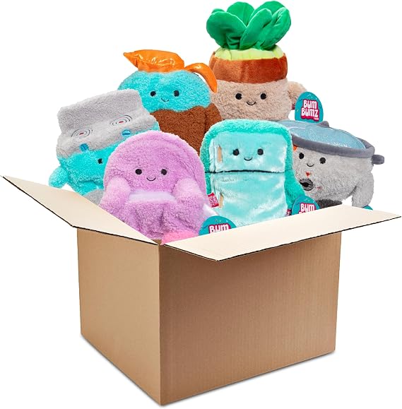 BumBumz 7.5" Mystery Blind Box Weighted Sensory Plush 4 Pack Officially Licensed Soft & Fuzzy Emotional Support Stuffed Animals Surprise Collectible Toys for Kids, Boys & Girls