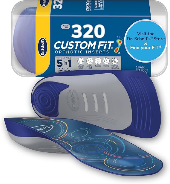 Dr. Scholls Custom Fit Orthotics 3/4 Length Arch Support Shoe Inserts - Plantar Fasciitis Relief Insoles for Men and Women, Immediate All-Day Total Lower Body Pain Relief, FSA HSA Eligible, CF320