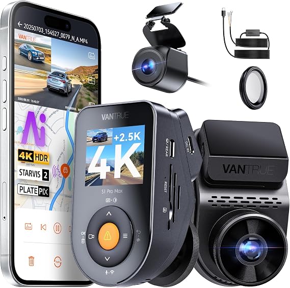 Bundle: Vantrue S1 Pro Max Dash Cam & 11.5ft USB-C Hardwire Kit, 40mm Ultra-Slim CPL Circular Polarizer Filter