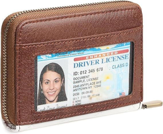 FALAN MULE Credit Card Holder Wallet RFID Blocking Leather Small Wallet for Women with Wristlet