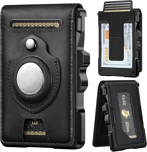 furid Genuine Leather Wallet for Airtag: RFID Wallets with Airtag Holder