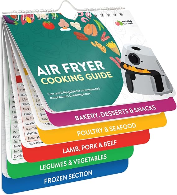 Air Fryer Cheat Sheet Magnets Booklet - Air Fryer Cookbook for Beginners - Air Fryer Liners - Air Fryers Kitchen Gifts Gadgets 2026 - Air Fryer Accessories Cook Books Kitchen+Gadgets Cooking Guide