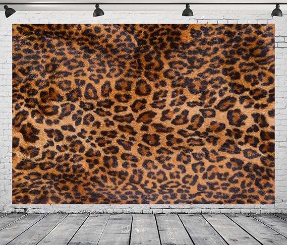 7x5FT Leopard Backdrop Brown Black Spots Prints Background Adults Lady Bachelorette Party Decorations Photoshoot Photo Props Background Vinyl