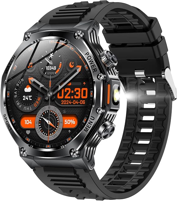 Luxury Smart Watch for Men Answer/Make Call 1.8" HD Full Touch Screen with Multiple Sports Modes Sleep Monitor Stainless Steel Activity Fitness Tracker