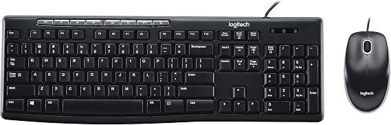 Logitech MK200 Full Size Wired Keyboard and Mouse Combo with Media Keys