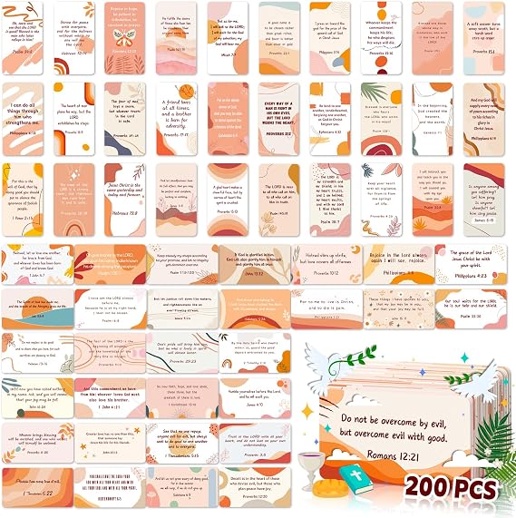 zheyistep 200PCS Prayer Cards, Bible Verse Cards, Boho Style