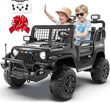 Car for Kids, XL 24V 2 Seater Ride On Electric Car w/Remote Control, 24volt Battery Powered Electric Vehicle w/ 20" Large Seat, 130lbs Weight Capacity, Bluetooth