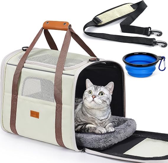 Morpilot Cat Carrier Soft for Large Medium Cats and Puppy up to 18lbs