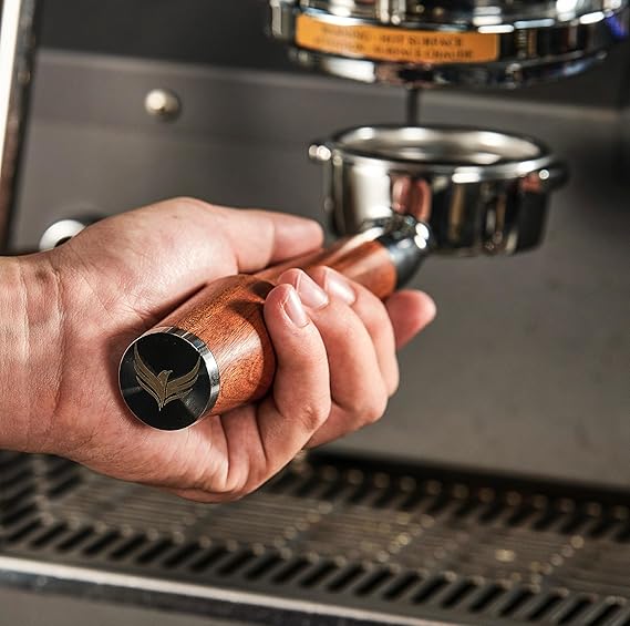 58mm Bottomless Portafilter for Gaggia Classic Pro, E24, GT and Evo Rosewood Handle Naked Portafilter 58 mm & 18-21 Gram Filter Basket Included