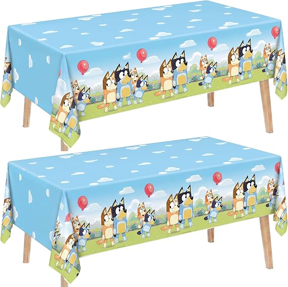 Bluey Tablecloth 2-Pack | Officially Licensed Bluey Birthday Decorations