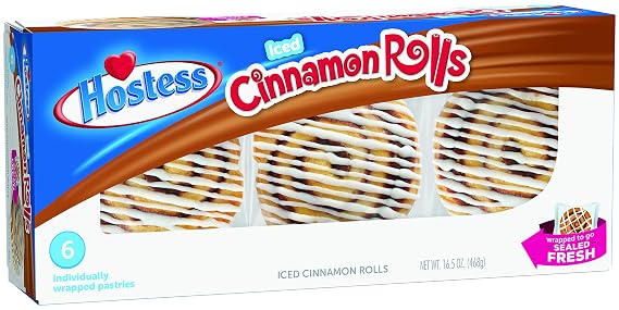 Hostess Danish Snack Cakes (Iced Cinnamon Rolls)