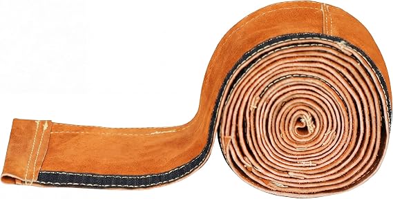 11.5ft Leather TIG MIG Welding Torch Lead Cable Cover Sleeve | Flame-retardant split leather,heavy-duty Kevlar stitching,hook and loop fastener,fits plasma cutters and tech hoses.