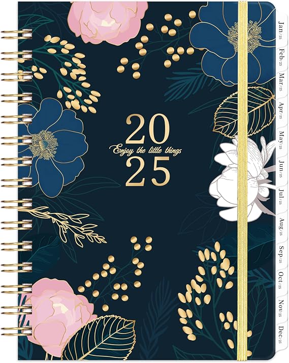 2025 Planner - Planner 2025, Jan 2025 - Dec 2025, 2025 Weekly and Monthly Planner, 6.4" x 8.5", Twin-Wire Binding, 180 Lay-Flat, Thick Paper, Monthly Tabs, Inner Pocket, Holidays