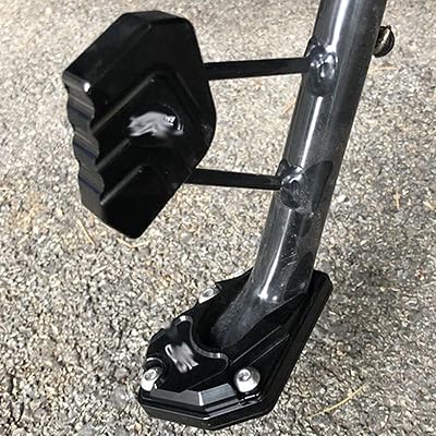 Motorcycle Kickstand Foot Side Stand Extension Pad Support Plate, Aluminum Alloy Motorcycle Kickstand Plate for UUUY UE125 Motorcycle SET-Black