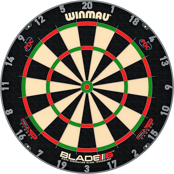 WINMAU Professional Bristle Dartboard - PDC Tournament Board with Official Tournament Specifications - Available in Blade 6 Single, Dual, Triple Core & Blade X Generations