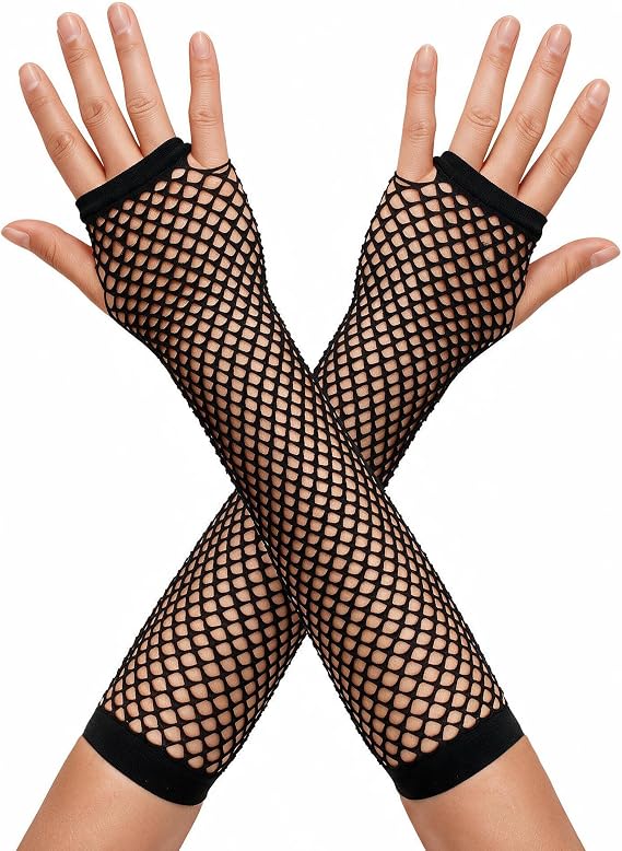 Avidlove Womens Long Fishnet Gloves Fingerless Fish Net Mesh Arm Sleeve