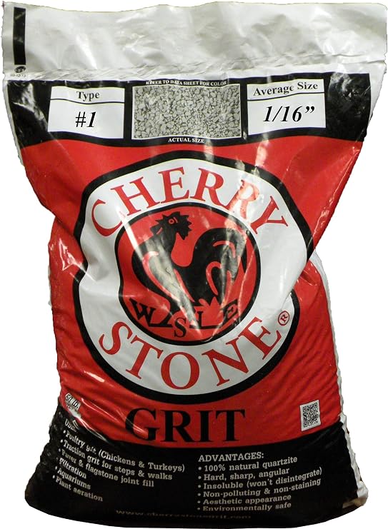 Cherry Stone Poultry Grit - Feed Additive for Chickens and Turkeys, Ready-to-Use, Natural (50 Pound Bag, #1)