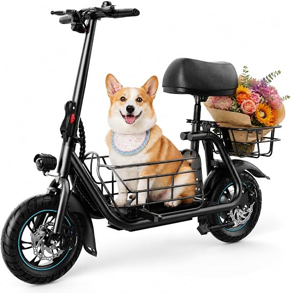 URBANMAX C1S Seated Electric Scooter,550W,18.6MPH,20 Miles,Dual Baskets