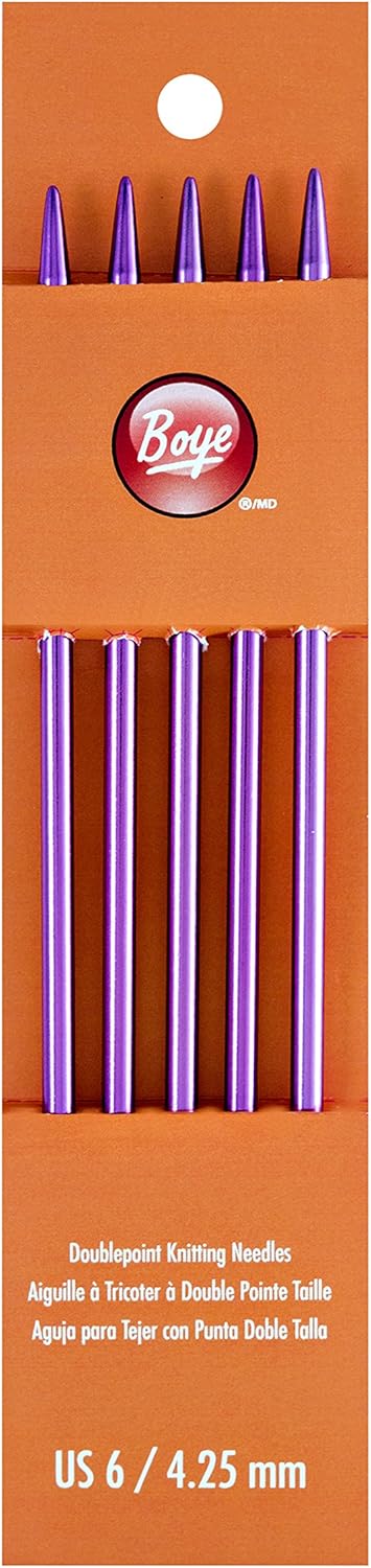 Boye 7-Inch Aluminum Double Point Knitting Needles, Size 5