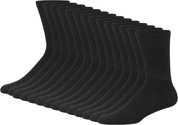 Hanes Men's Double Tough Crew Socks | Moisture Wicking Socks, Multipack