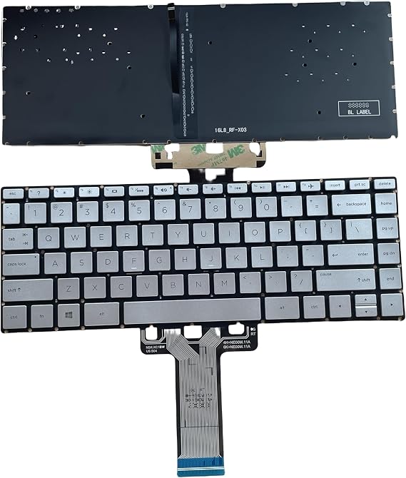 Replacement Keyboard with Screwdriver US Layout for HP Pavilion X360 14-BA 14T-BA 14M-BA 14-BS Series/14-BW 14-BF 14m-CD 14m-DH 14m-CF 14-DK (G) Silver Backlit Laptop Keyboard
