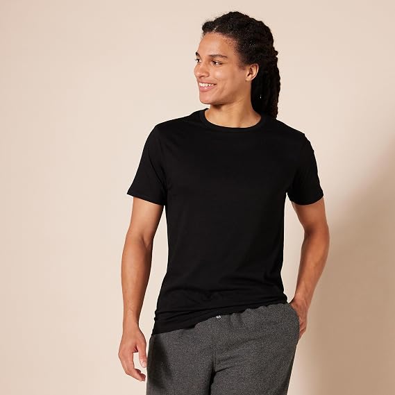 Amazon Essentials Men's Cotton Crew Neck Undershirts, Versatile Soft Basics, Pack of 6