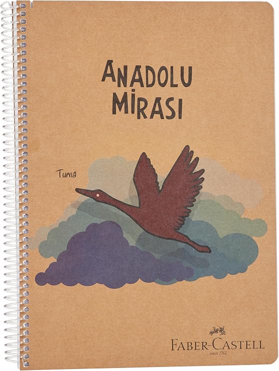 Faber-Castell Anadolu Mirası Spiralli Defter, A4, 120 Yaprak, 70g Kağıt, Çizgili, Dayanıklı Kapak, Kolay Açılan Spiral Cilt, Asorti Renkler