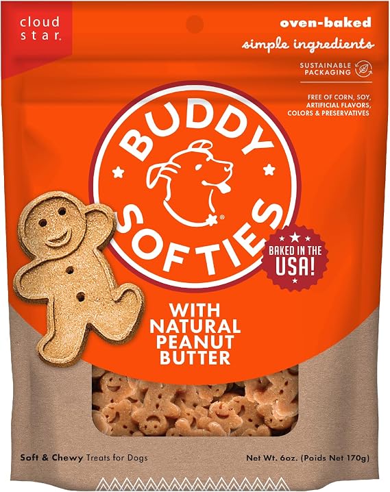 Buddy Biscuits Softies Dog Treats, Peanut Butter, 6 oz. Bag