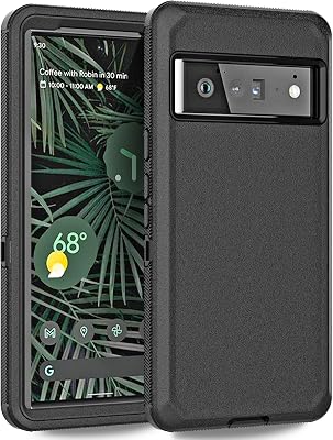 Anloes Case for Google Pixel 6, Pixel 6 Phone Case Heavy Duty Shockproof Dustproof Rugged Defender Protective, 3 in 1 Bumper Cover for Pixel 6 5G BlackWithout Screen Protector