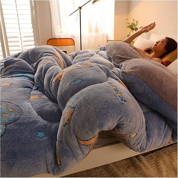 Quilt/Quilts, Duvet, Cashmere Quilt, Comforter, Thick Warm Cashmere Blanket Bedding Hollowfiber Duvet/Quilt, for Home Bedroom Double, King, Super King,F,150x200cm(2.5kg)