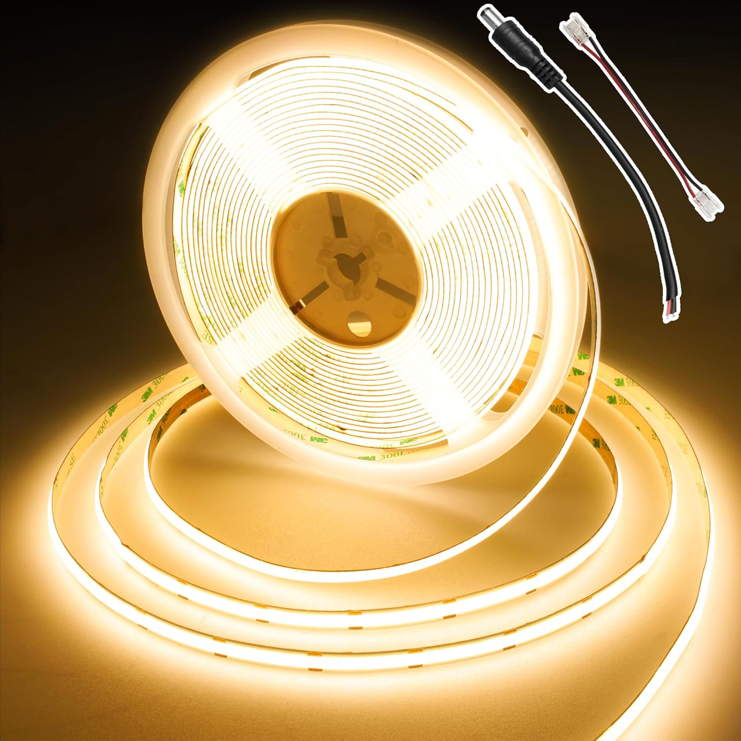 COB LED Strip 10m, 384 LEDsm, High Brightness Uniform DC24V LED Tape, CRI 92, Warm White Dotless LED Strip Lights for Room, Indirect Lighting No Power Supply, 2700K [Energy Class F]
