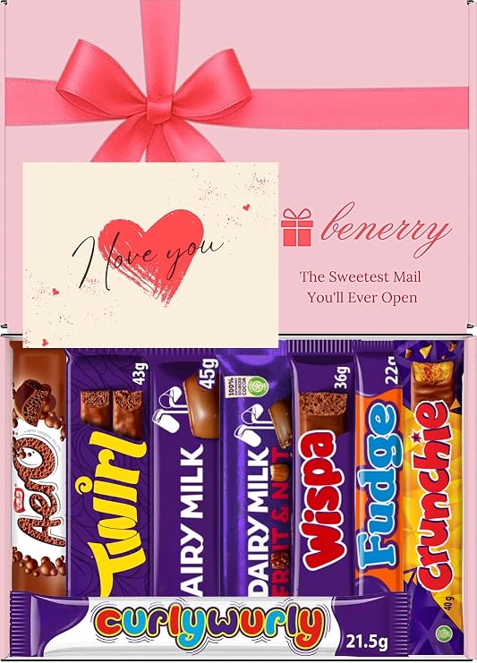 Benerry Chocolate Gift Box Hamper - 8 Treats Love Gift - Dairy Milk Style Sweet Box of Chocolates